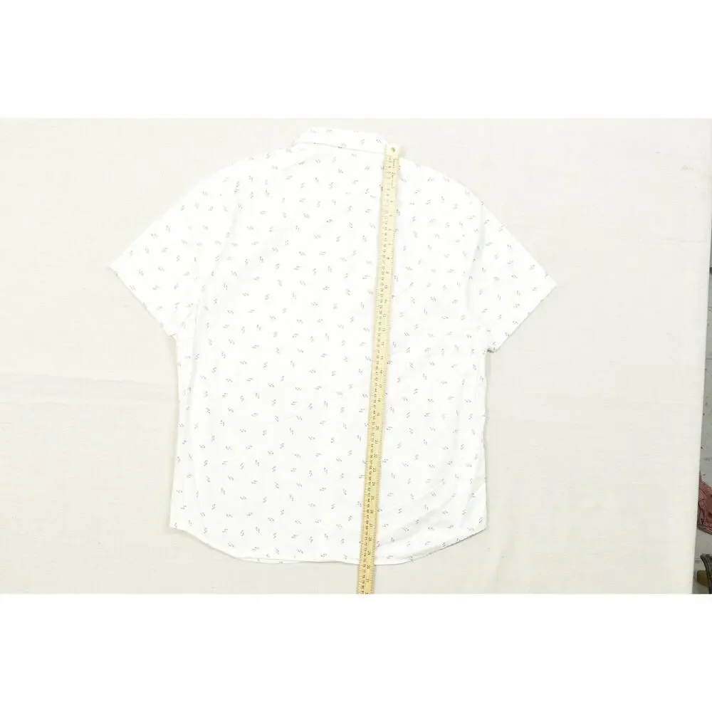 Banana Republic Slim Fit Men's White Short Sleeve Button Down Size L